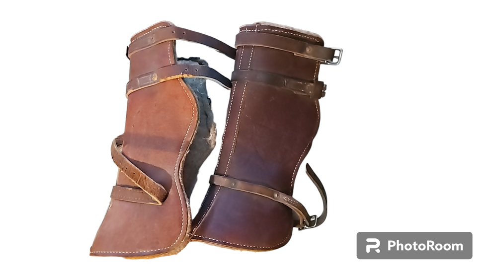 Protective Horse Boots Leather Fleece USED