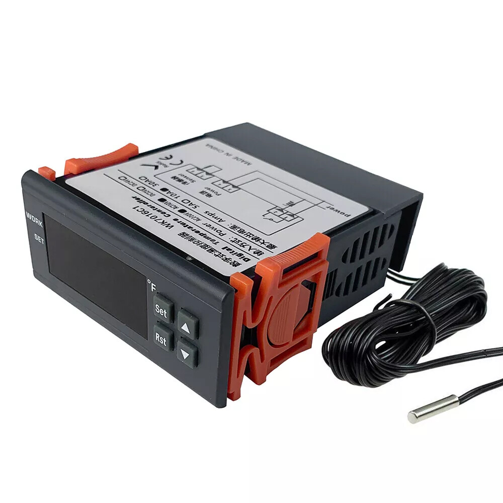 Digital Fahrenheit Temperature Controller AC110V Thermostat Control Relay Sensor