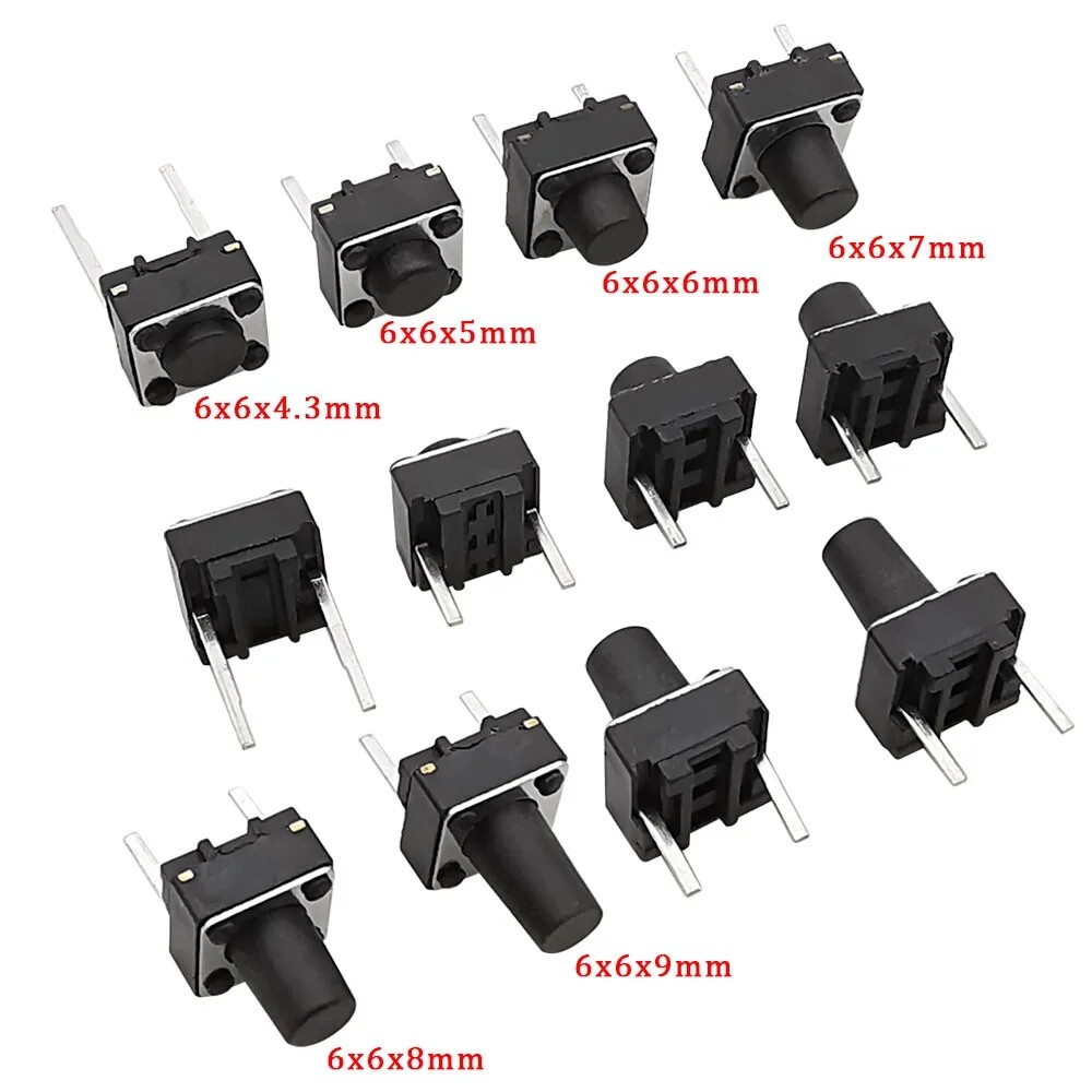 50x Tactile Reset Push Button Switch 2-Pin Momentary Micro Mini Tiny SMD 12V DC
