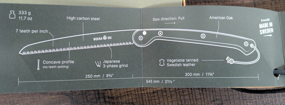 Woxna -"Hälsing" Foldable Saw - Made in Sweeden