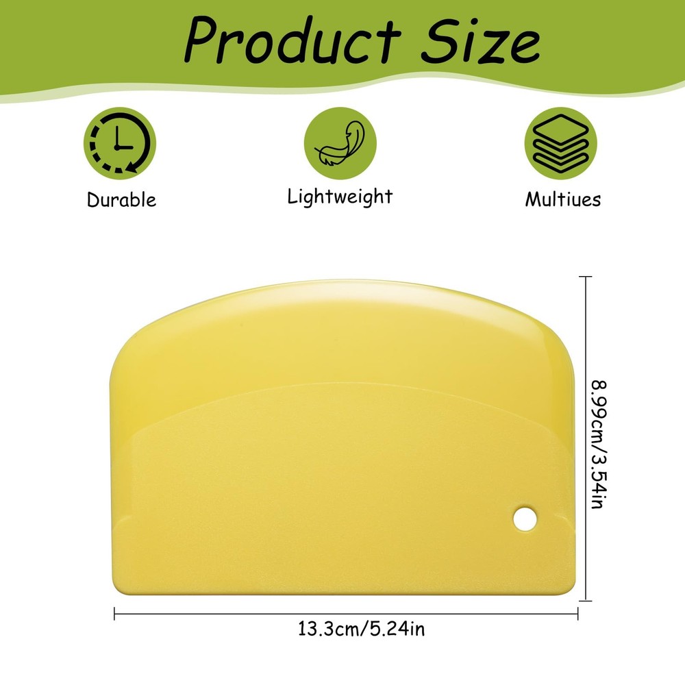 6 Pcs Plastic Dough Scraper Plastic Pastry Bread Baking Making Tools Multi-Pu...
