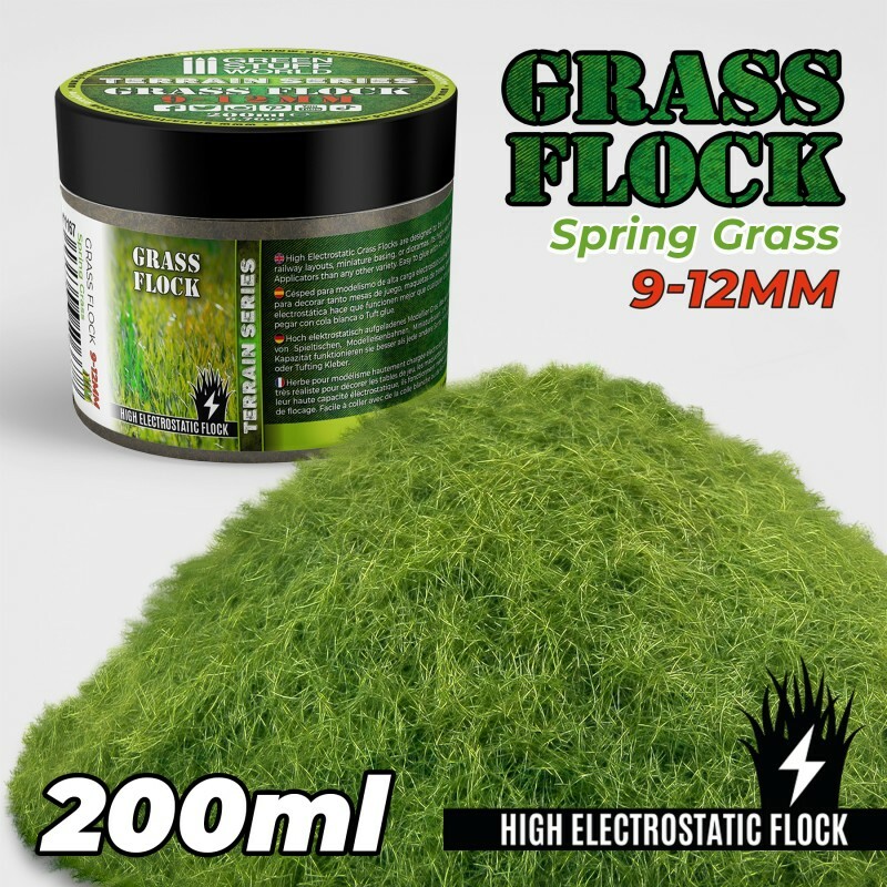 Static Grass Flock 9-12mm - SPRING GRASS - 200 ml - scenery diorama bases