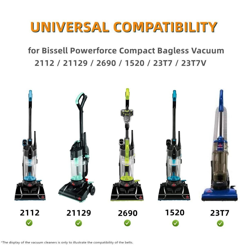 4Pack For Bissell PowerForce Compact 1520 EasyVac Lightweight Vacuum Belt