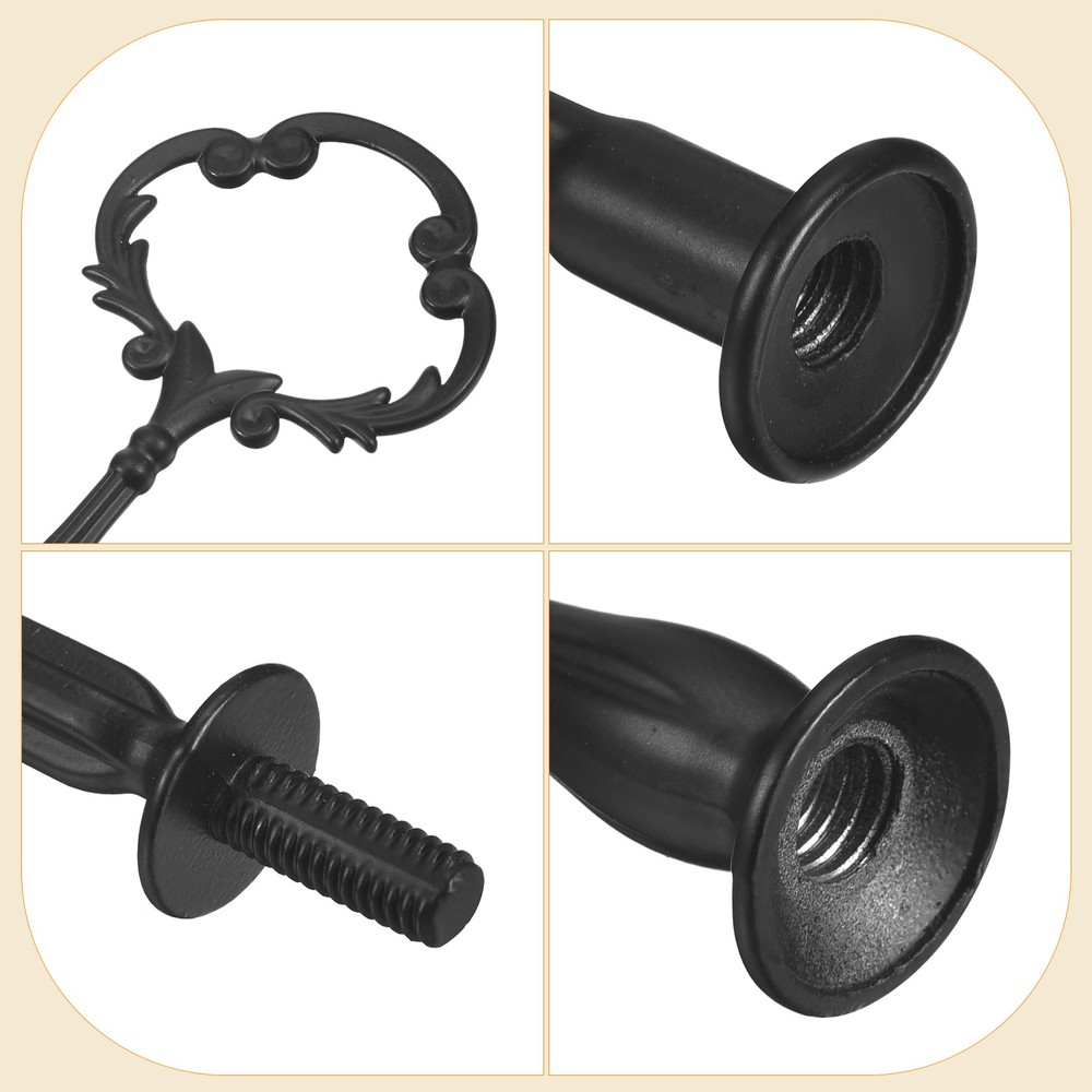 4 Set 2-Tier Cupcake Stand Hardware Fitting for Cake Stand Flower Black