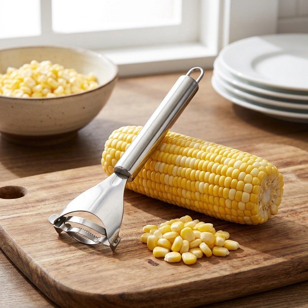 Stainless Steel Corn Peeler Tool Ergonomic Corn Stripper for Kernel Removing