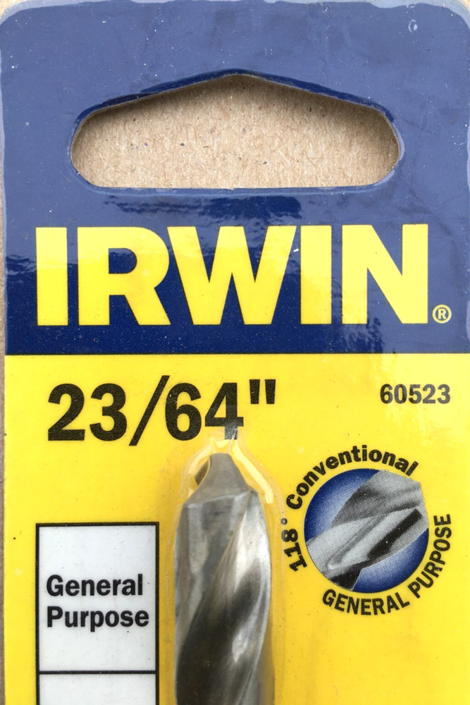 IRWIN 23/64" HIGH SPEED STEEL DRILL BIT