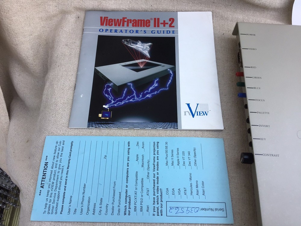 NVIEW VIEW FRAME ll +2 VISUAL PRESENTATION PROJECTION.