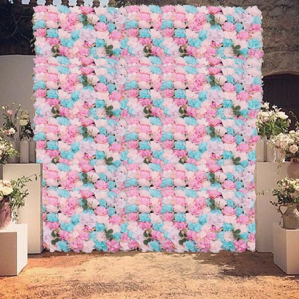 12x Artificial Flower Wall Panels Wall Hydrangea Rose Wedding Backdrop Decor