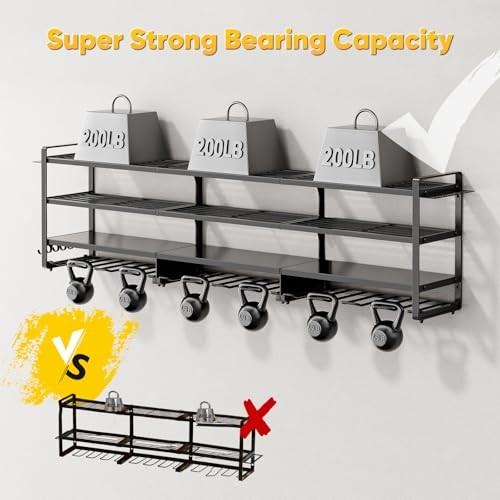49" W Large Power Tool Organizer Wall Mount, 4 Layer Heavy Duty Loads 49" Width