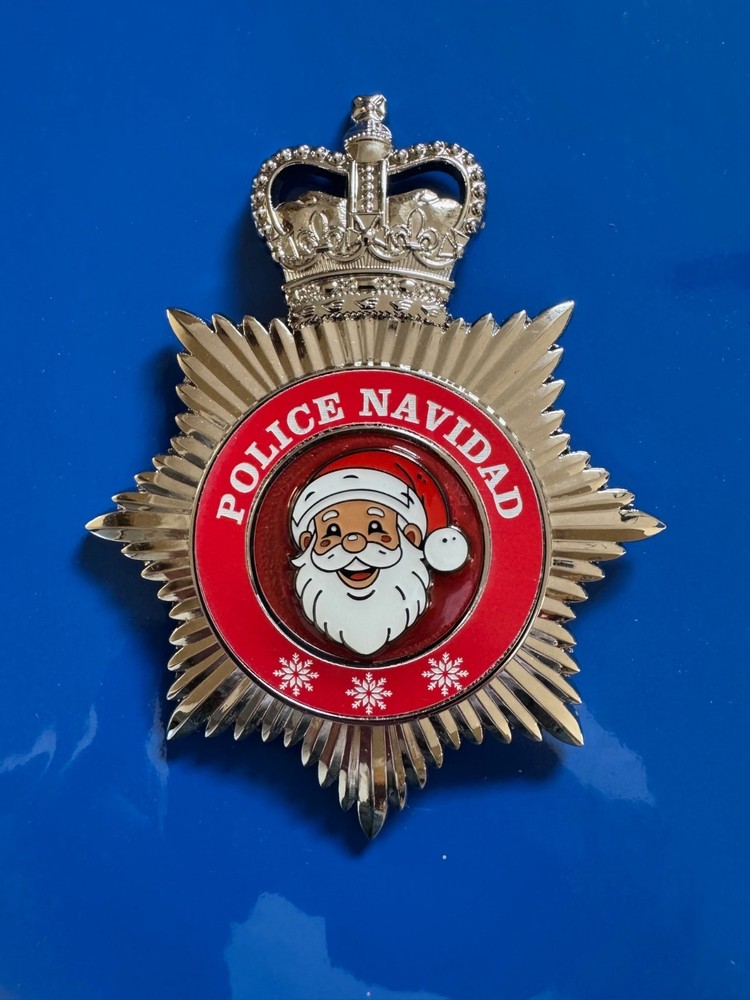 POLICE NAVIDAD X-MAS FUN HELMET PLATE