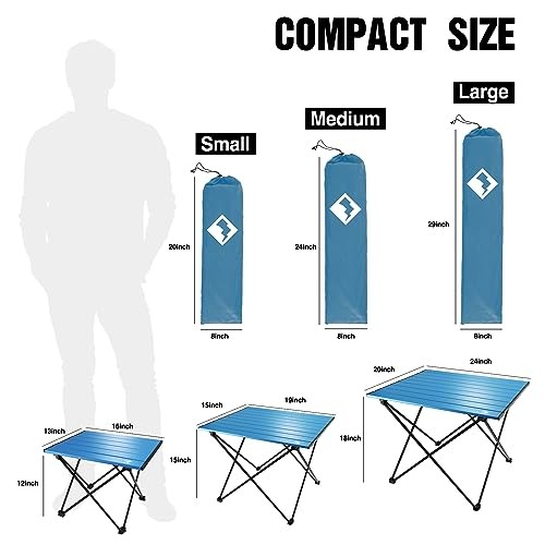Portable Camping Side Table, Ultralight Aluminum Folding Beach Table with