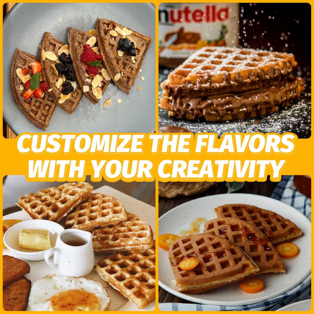 7 Inches Round Classic Waffle Maker Machine Mini Iron Thin Crispy Black