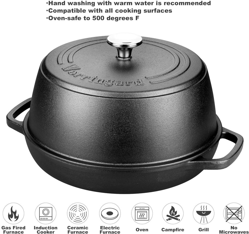 Cast Iron Dutch Oven Pot with Lid for Bread Baking