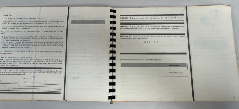 Vintage Radio Shack TRS-80 Micro Computer System Users Manual Level 1 (A8)