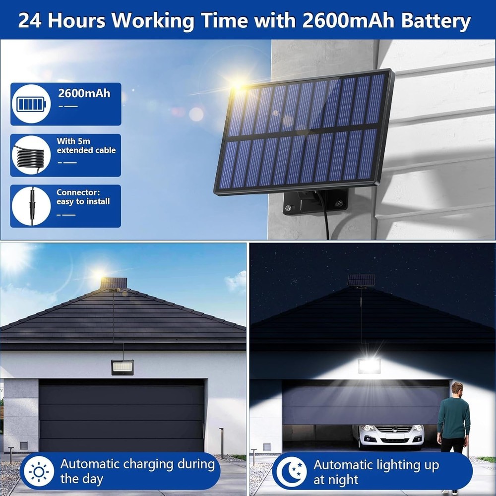 8 Pack Solar Outdoor LED Wall Lights,20W Motion Sensor Security Lights with 3...