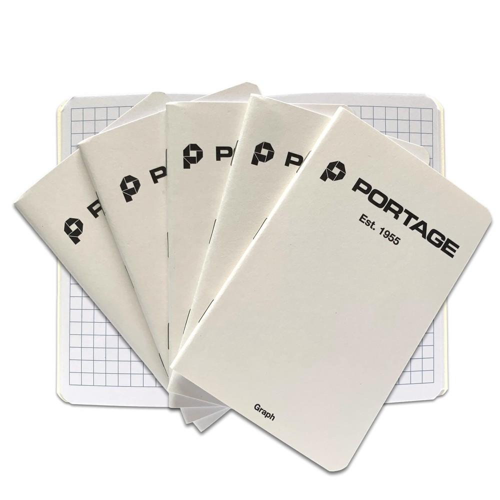 Portage Small Graph Notebook- Notepad for Field Notes, White