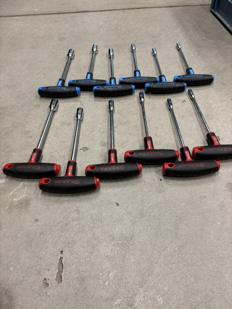 NOS Snap On Tools 6pc SAE & Metric 12&6 Point Soft Grip T-Handle Nut Driver Set