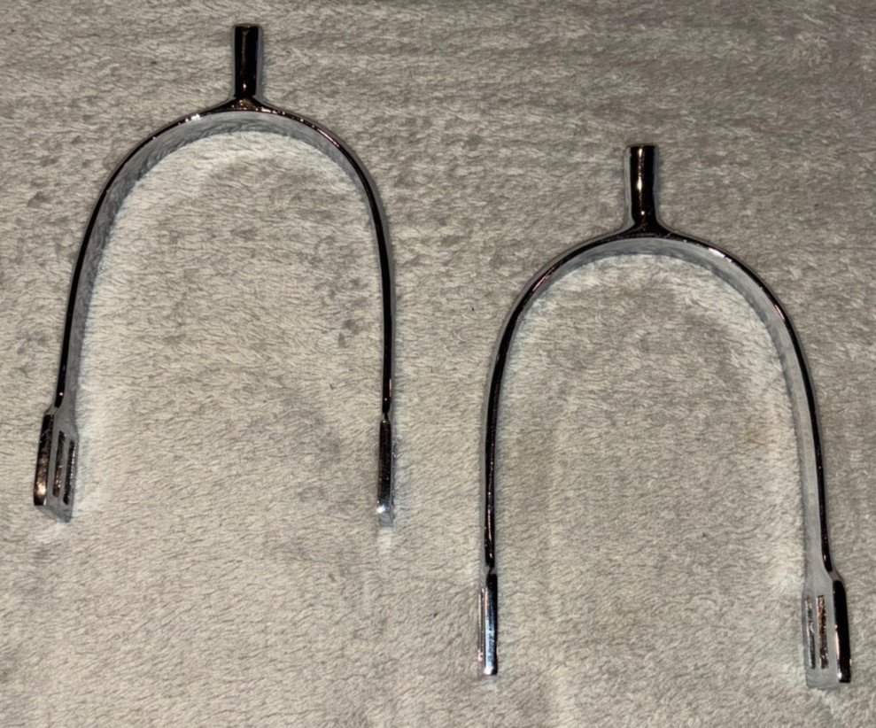 NEW 3'' MENS NEVER RUST SPURS SILVER COLOR