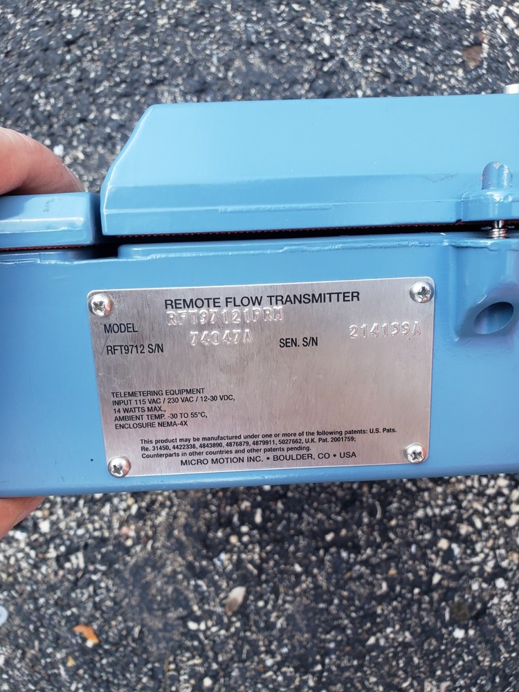 Micro Motion RFT9712-1PRM Remote Mass Flow Meter Transmitter Display Screen Read