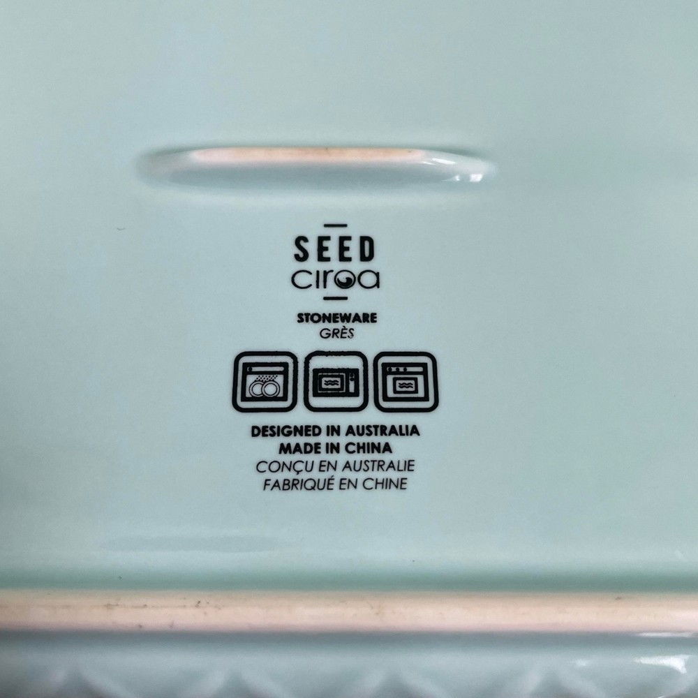 SEED By Ciroa Stoneware Teal Oversized 2 Stick Butter Dish