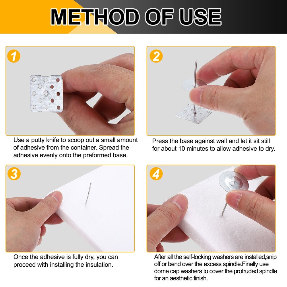 80Pcs Perforated Insulation Pins 2.4" with 0.8" Washers Insulation Stick Pins