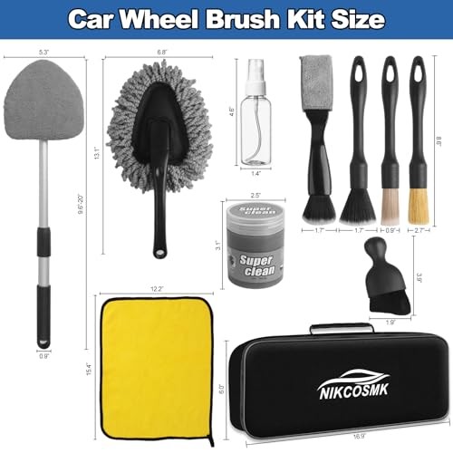 Windshield Cleaner Tool, 14Pcs Car Cleaning Kit - Car Interior Detailing Kit