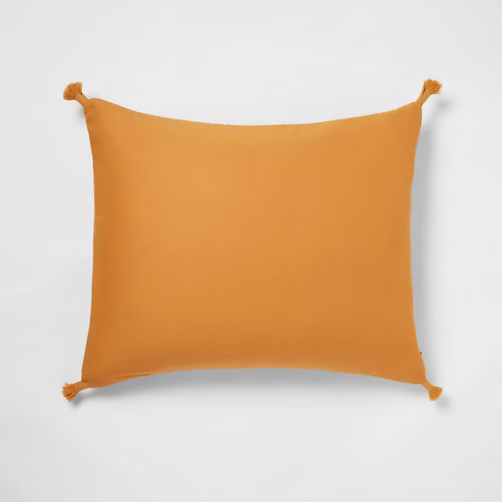 Standard Double Cloth Quilt Sham Mustard - Threshold