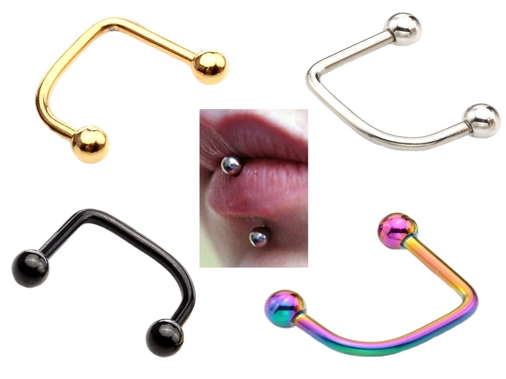 LIPPY LOOP LIP PIERCING Labret Monroe Hoop Ring Surgical Steel Body Stud Bar†⁂