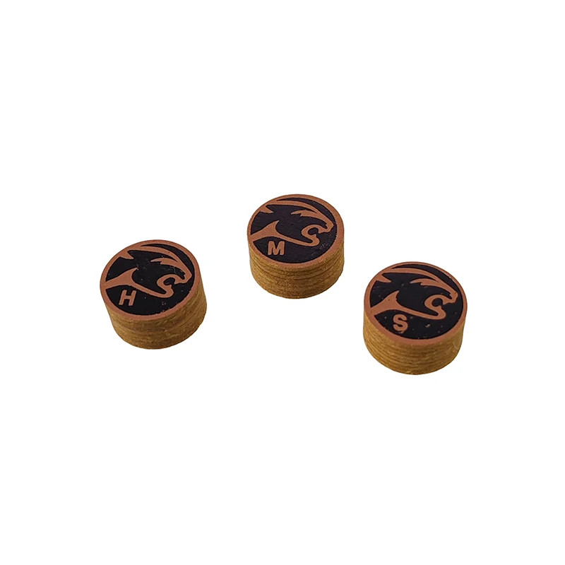14mm Pool Cue Tips 2pcs Pack - Optional Hard/Medium/Soft 8-Layer Tips Billiard A