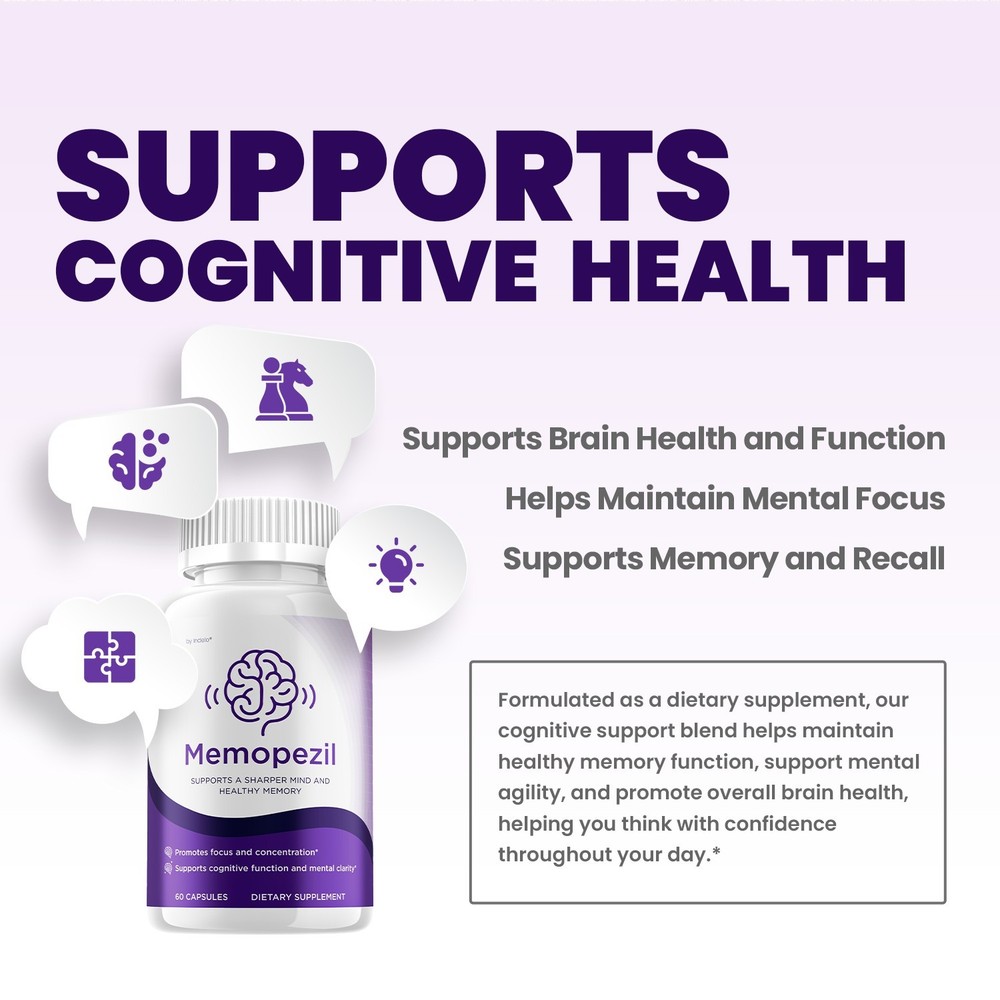(5 Pack) Memopezil Capsules – Memopezil Natural Blend Memory Focus Support