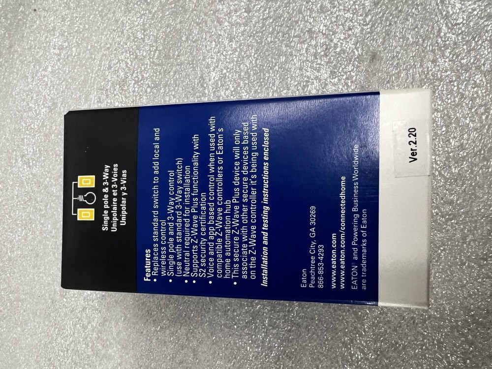 Eaton RF9601DBK Eaton Z-Wave plus decorator switch