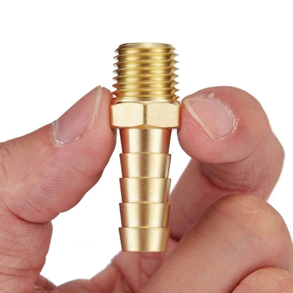 Litorange 4 PCS Solid Brass Pipe Fitting and 4PCS 3/8" NPT x 1/2" Barb,