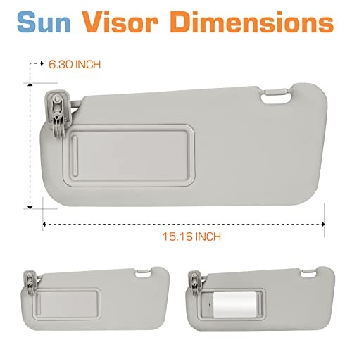 Left Driver Side Sun Visor Without Light for Mazda 3 2010 2011 2012 2013 Gray