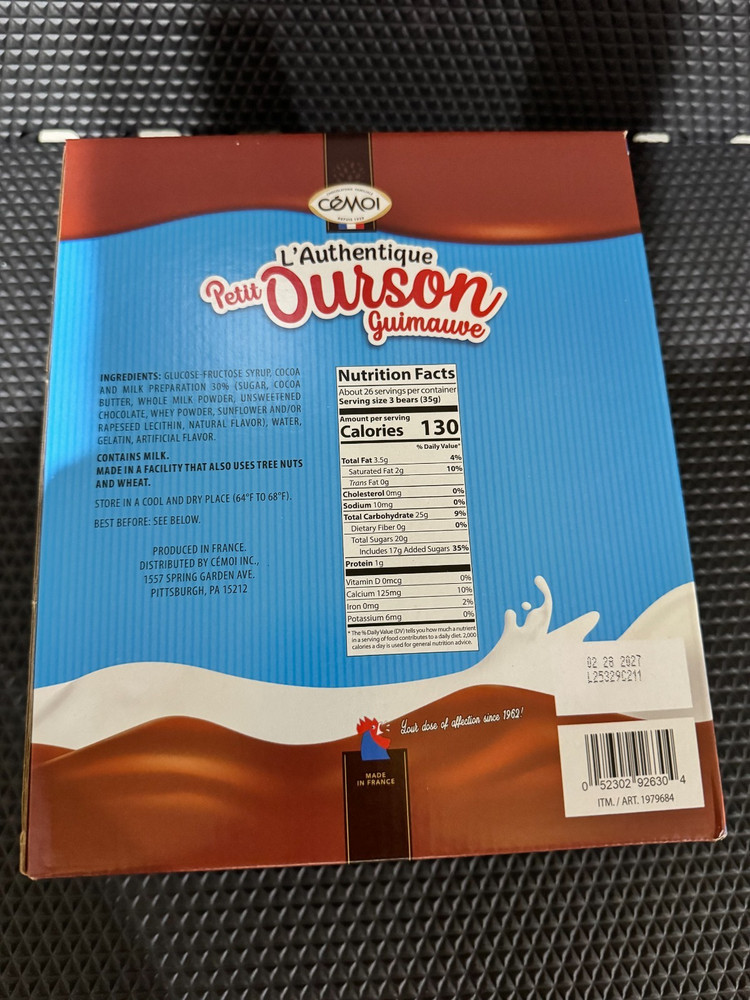 Petit Ourson chocolate-covered marshmallows Pack - Cémoi-920g