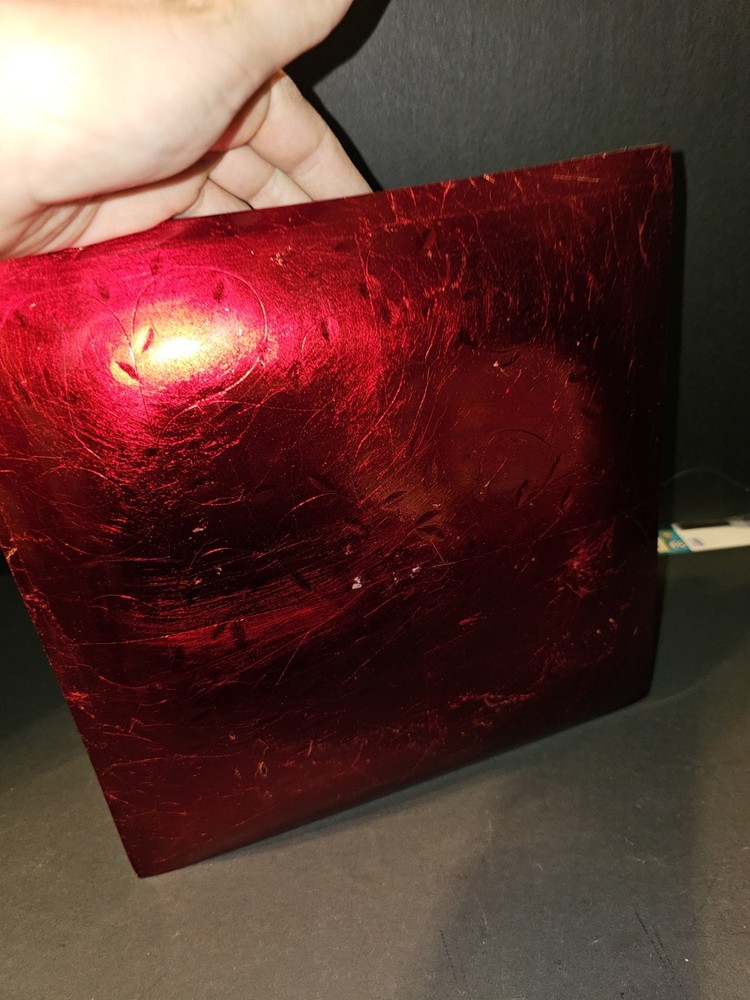 Red Square Candle Glass Plate