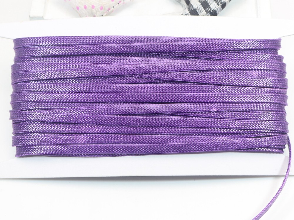 11 Yards FLAT 4mm Korean Waxed Textured Cord Craft Lace String Thread Various