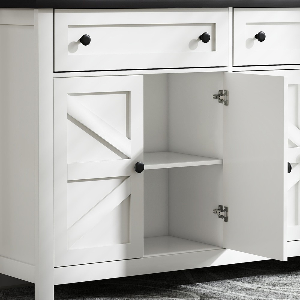 55.1in Sideboard Buffet Cabinet Kitchen Storage Sideboard For Dining Room JSVZ
