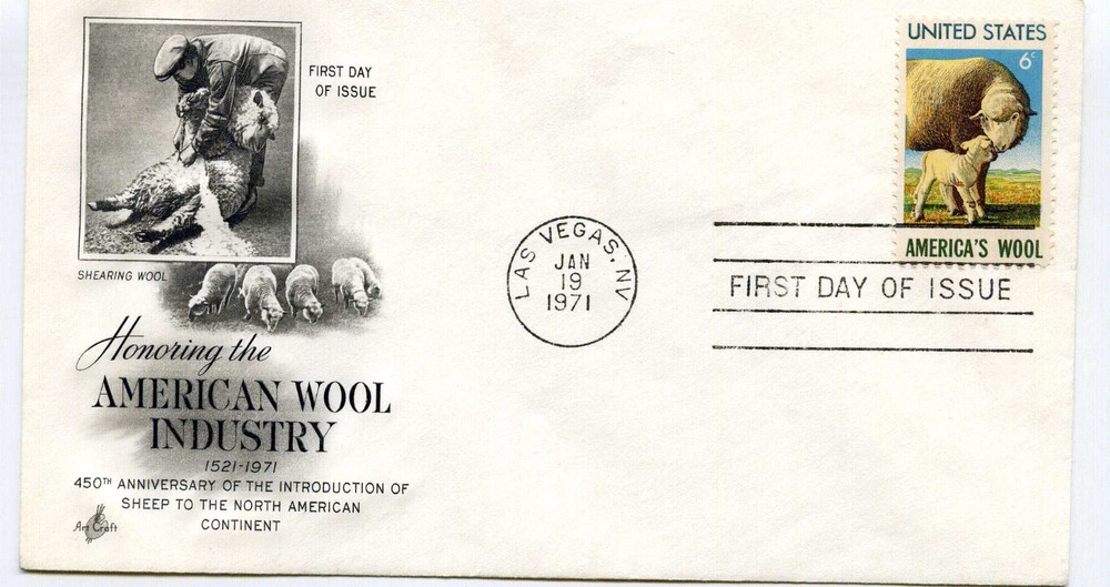 1423 America's Wool artCraft, FDC