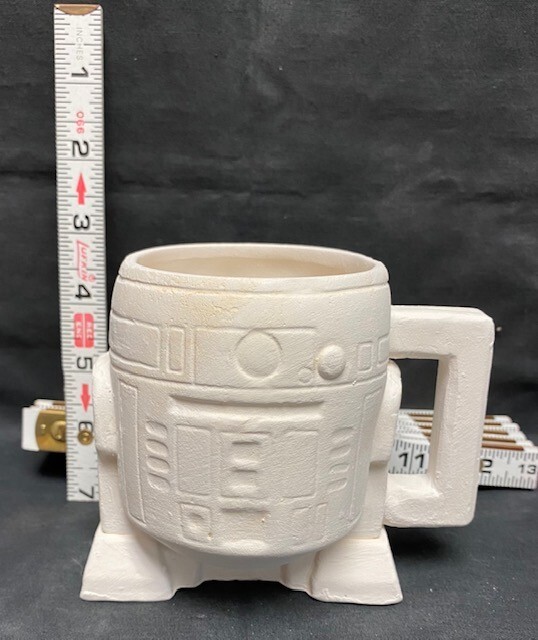 ~Unbranded Ceramic Bisque Robot Cup Ready to paint~