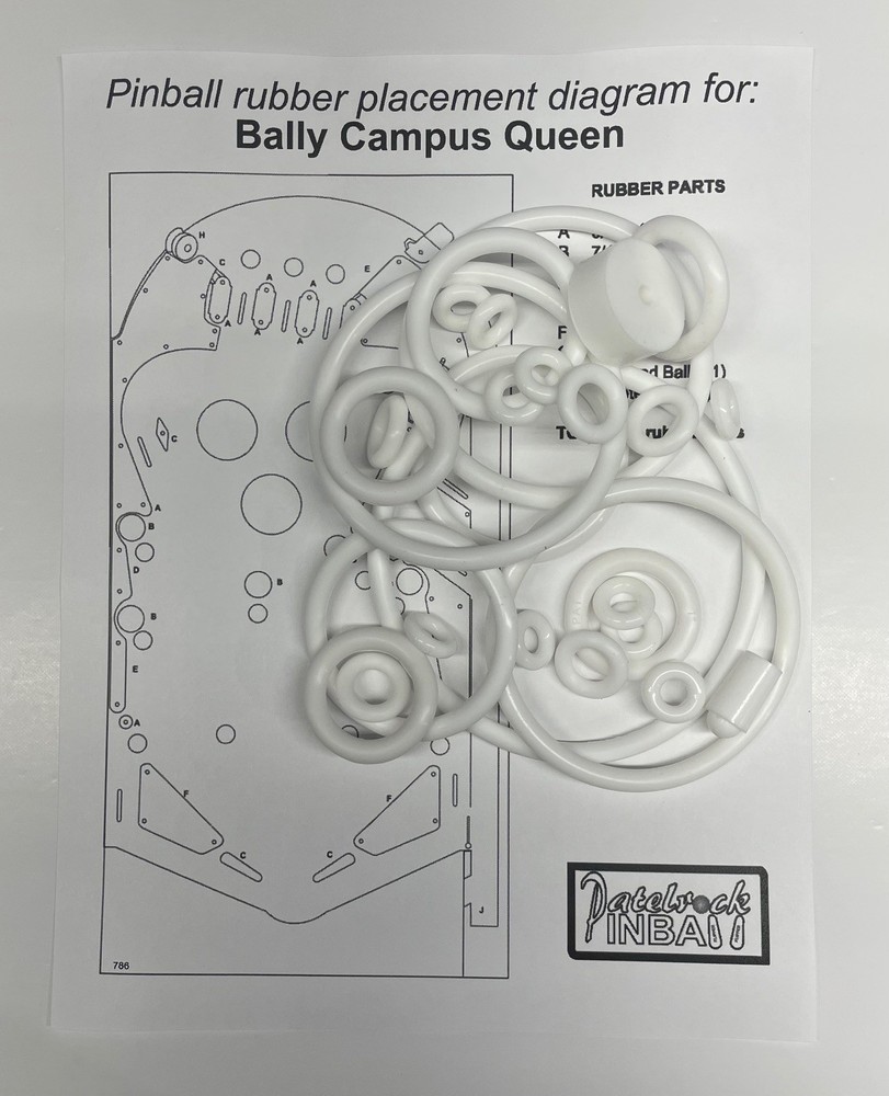 1966 Bally Campus Queen Pinball Machine Rubber Ring Kit