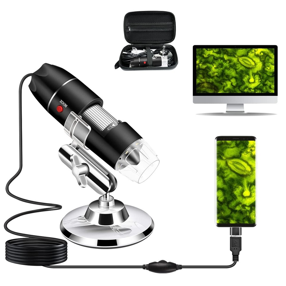 USB Microscope Camera with Stand & Carrying Case, Cainda Digital Microscope C...