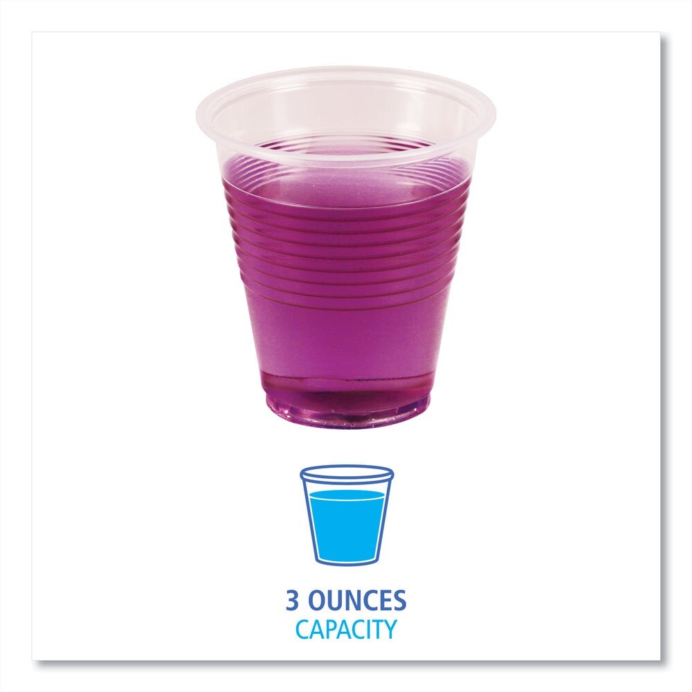 Boardwalk TRANSCUP3PK 3 oz. Plastic Cold Cups - Translucent (125/PK) New