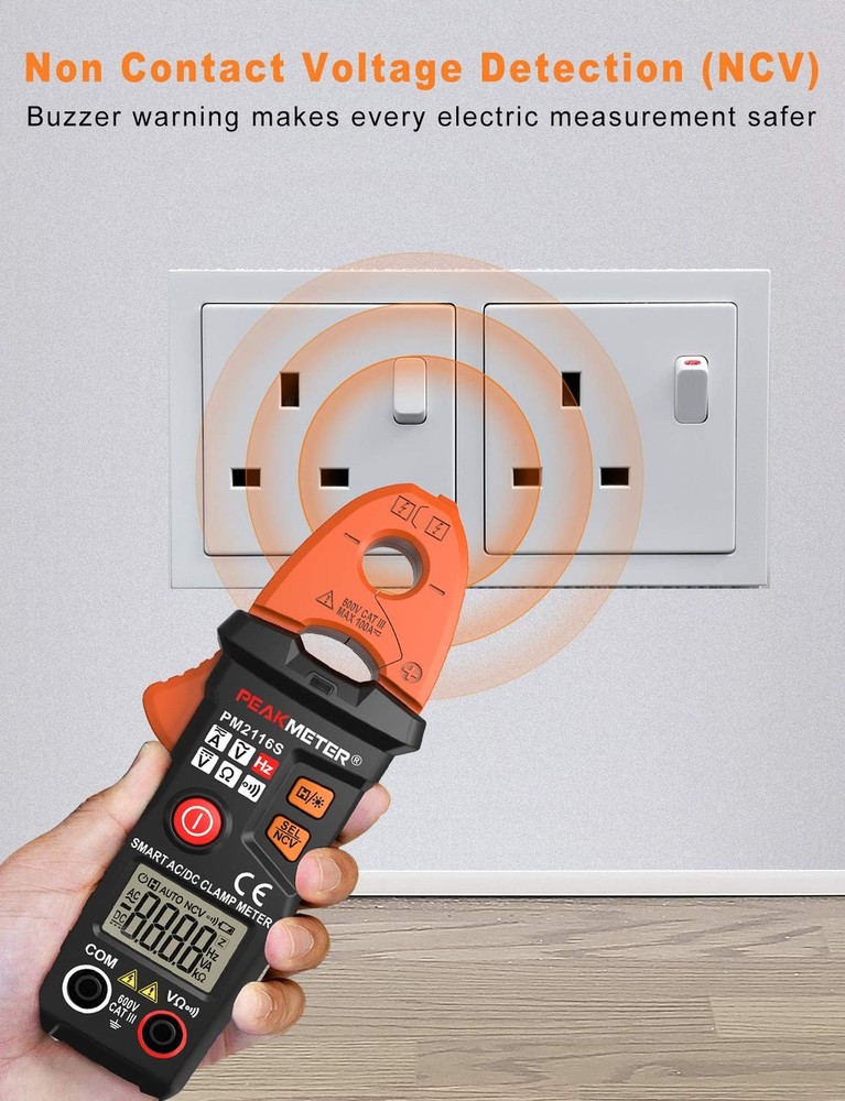 Full-Automatic Clamp Meter, TRMS 6000 Counts Multimeter with AC/DC Voltage & ...