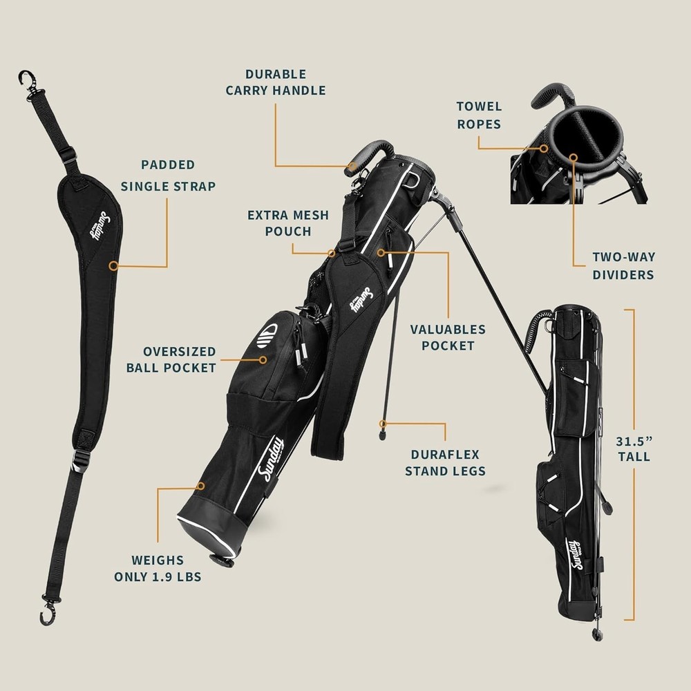 Versatile Lightweight Golf Stand Bag - Perfect for Executive Courses & Ranges