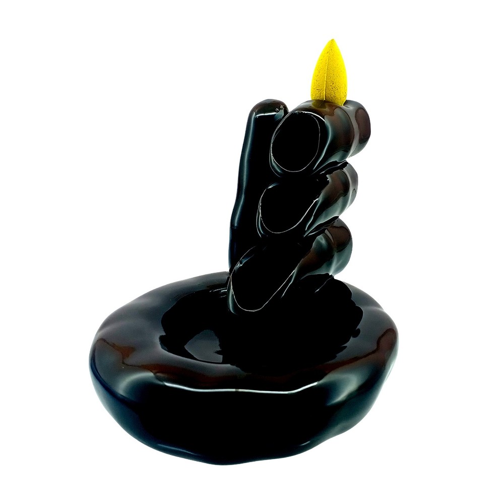 Bamboo Logs Ceramic Backflow Incense Burner 4.25”  Decor for Home, Yoga Studio