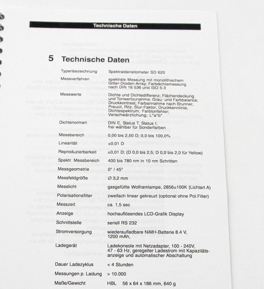 Techkon SD 620 Spectro Densitometer – CMYK, Lab, ΔE – with Carl Zeiss module