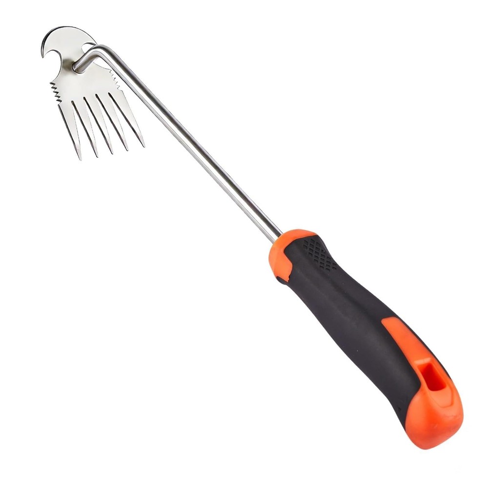 Weed Puller Tool, Rubber Handle Garden Manual Weeder Tool, Portable Stainless...
