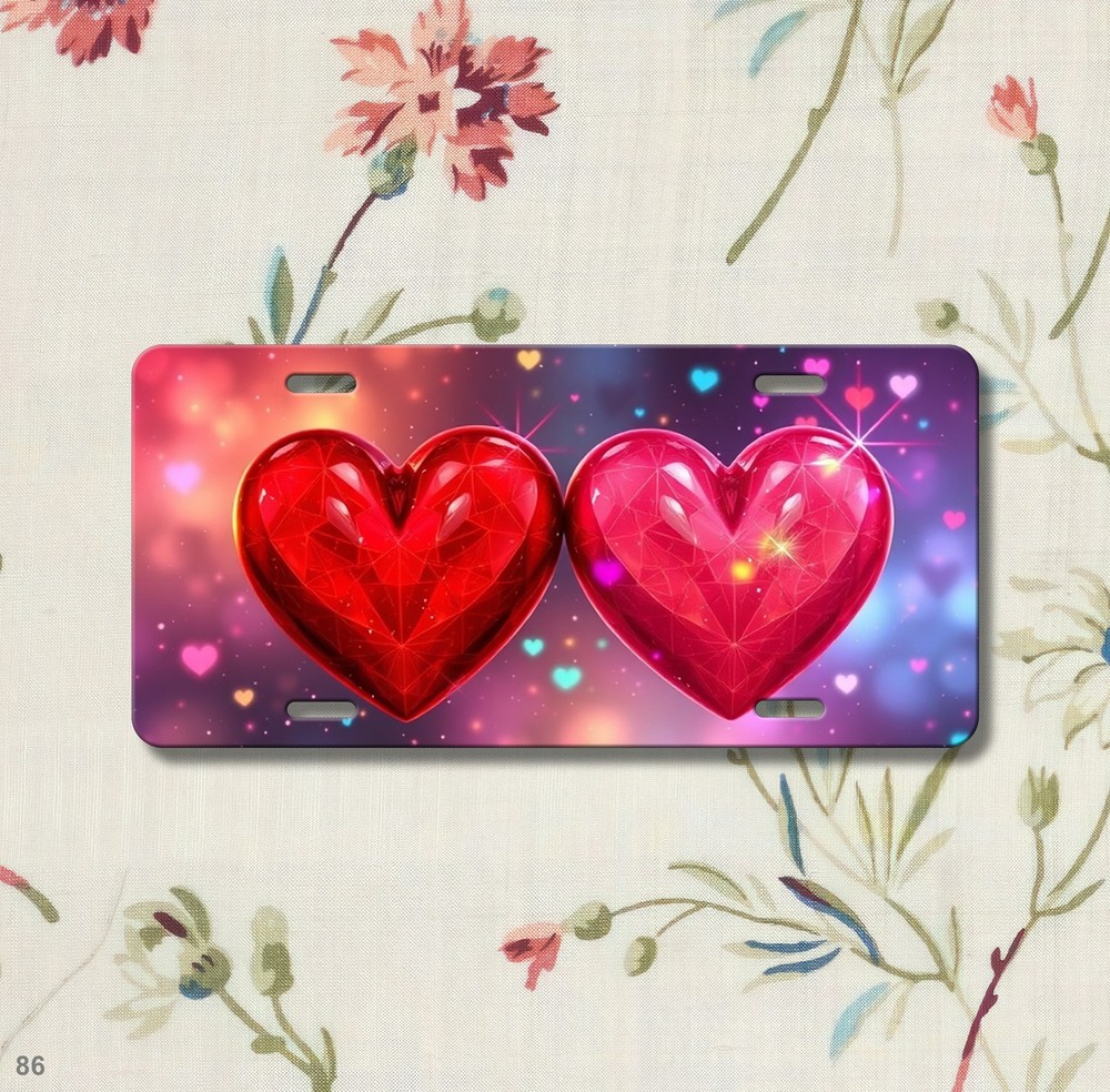 Vibrant Hearts License Plate Customizable Vanity Plate Unique Gift
