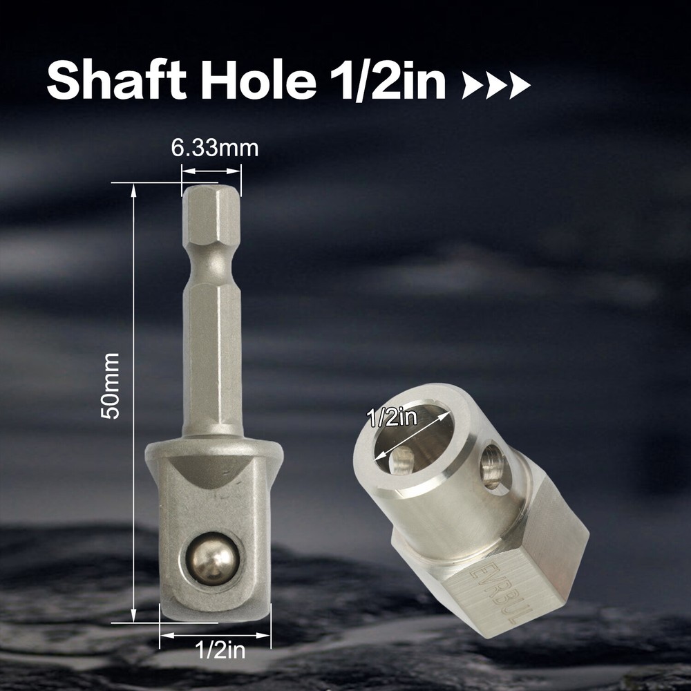 Trailer Jack Crank Handle Cordless Drill Adapter W/ 1/2 Inch Socket Adapter Bit