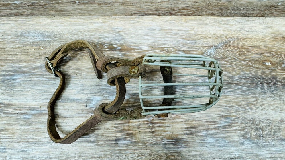 Vintage Small Wire Basket Dog Muzzle